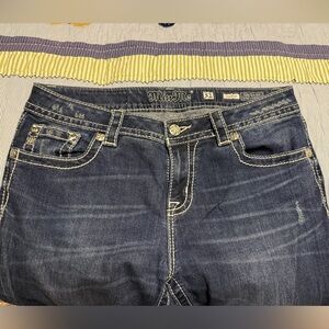 Miss Me Indigo Denim Jeans with Contrast Stitching